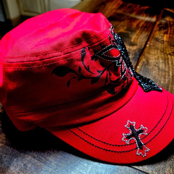 Keethos Red Cowgirl Cross Hat - Picture 2 of 2